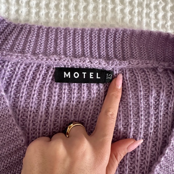 Motel Rocks Lavender V-Neck Button Cardigan - Picture 3 of 3